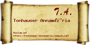 Tonhauser Annamária névjegykártya
